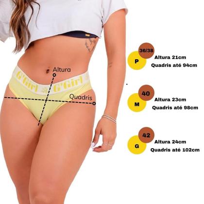 Imagem de Kit 10 Calcinha Feminina Tanga Confortável Cotton Revenda Com Elástico No Cós