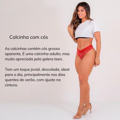Imagem de Kit 10 Calcinha Feminina Tanga Confortável Cotton Revenda Com Elástico No Cós