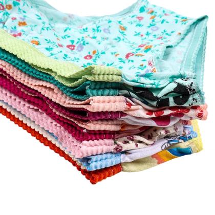 Imagem de Kit 10 Calcinha Infantil Menina 100% Algodão Com Cós Estampada