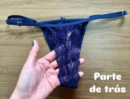 Imagem de Kit 10 Calcinha Renda Fio Dental Alça Regulável Ajustável Tanga Fio Dental Sensual Sexy Sex Shop Lingerie Moda Intima 