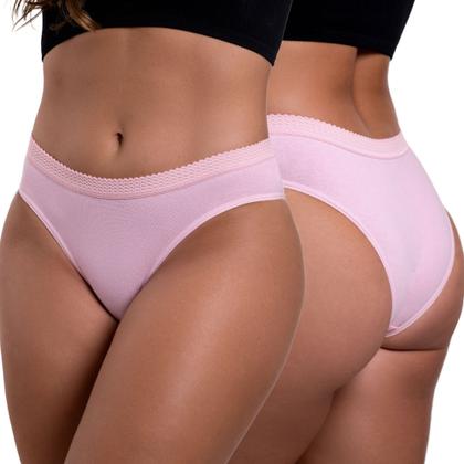 Imagem de Kit 10 Calcinhas Algodão Cós Largo Conforto Tanga Feminina