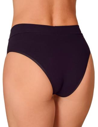 Imagem de KIT 10 Calcinhas de Algodão Femininas Cintura Alta Cós Duplo Confortavel Atacado e Conforto Tecido Liso Lateral Larga Dia a Dia Antialergica