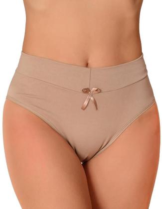 Imagem de KIT 10 Calcinhas de Algodão Femininas Cintura Alta Cós Duplo Confortavel Atacado e Conforto Tecido Liso Lateral Larga Dia a Dia Antialergica