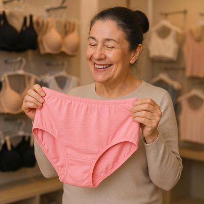 Imagem de Kit 10 Calcinhas Femininas Calçola Cós Alto de Algodão Para Senhoras