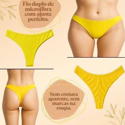 Imagem de Kit 10 Calcinhas Femininas Fio Duplo Microfibra Não Marca