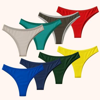 Imagem de Kit 10 Calcinhas Femininas Fio Duplo Microfibra Não Marca