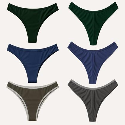 Imagem de Kit 10 Calcinhas Femininas Fio Duplo Microfibra Não Marca