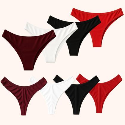 Imagem de Kit 10 Calcinhas Femininas Fio Duplo Microfibra Não Marca