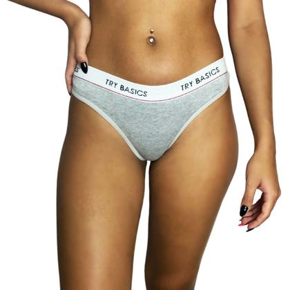 Imagem de Kit 10 Calcinhas Fio Dental Cotton Algodão Confortável com Elástico Try Basics