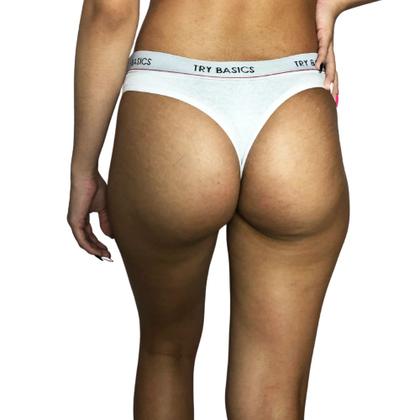 Imagem de Kit 10 Calcinhas Fio Dental Cotton Algodão Confortável com Elástico Try Basics