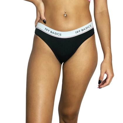 Imagem de Kit 10 Calcinhas Fio Dental Cotton Algodão Confortável com Elástico Try Basics