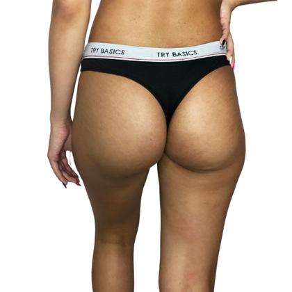 Imagem de Kit 10 Calcinhas Fio Dental Cotton Algodão Confortável com Elástico Try Basics