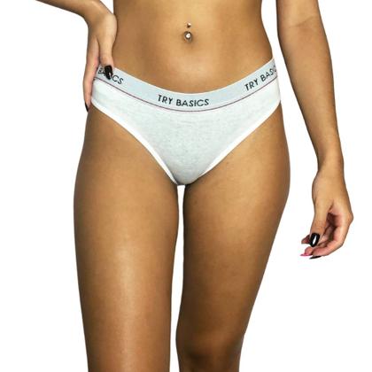 Imagem de Kit 10 Calcinhas Fio Dental Cotton Algodão Confortável com Elástico Try Basics