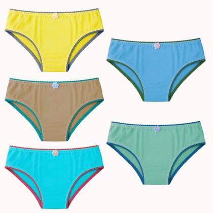 Imagem de Kit 10 Calcinhas Infantil Algodão Meninas 1 a 12 Anos Criança