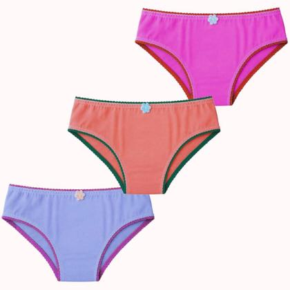 Imagem de Kit 10 Calcinhas Infantil Algodão Meninas 1 a 12 Anos Criança