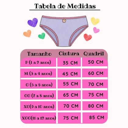 Imagem de Kit 10 Calcinhas Infantil Algodão Meninas 1 a 12 Anos Criança