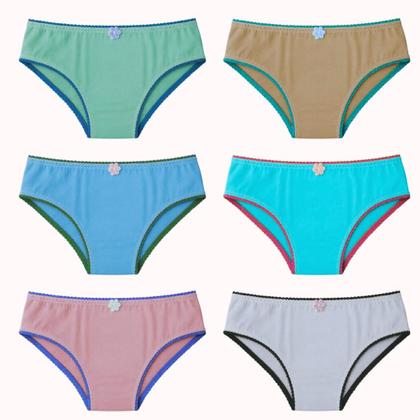 Imagem de Kit 10 Calcinhas Infantil Algodão Meninas 1 a 12 Anos Criança