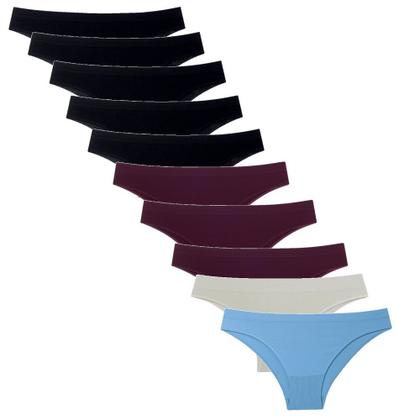 Imagem de Kit 10 Calcinhas Microfibra Biquíni sem Costura She / Mash