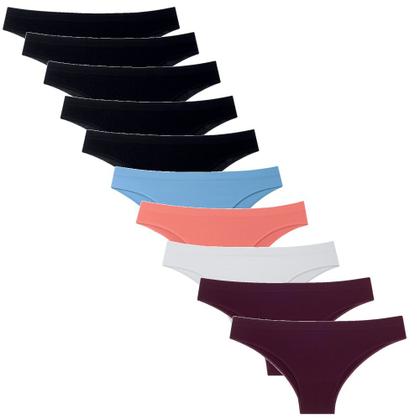 Imagem de Kit 10 Calcinhas Microfibra Biquíni sem Costura She / Mash