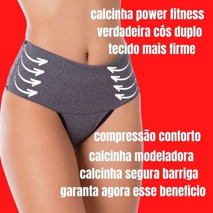 Imagem de Kit 10 Calcinhas POWER Fitness Cós Alto MODELADORA Com Compressão Pra Barriga