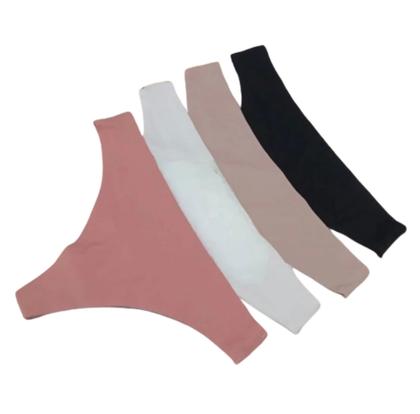 Imagem de Kit 10 Calcinhas Tanga Fio Dental Sem Costura Poliamida Não Marca Corte a Laser