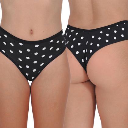 Imagem de Kit 10 Calcinhas Tangas Fio Duplo Algodão Gabi