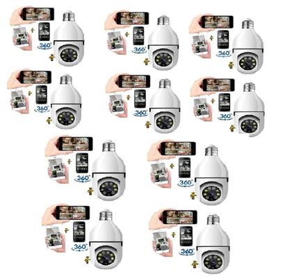 Imagem de Kit 10 Camera Ip Segurança Lampada Yoosee Panoramica Wifi1080 Espia