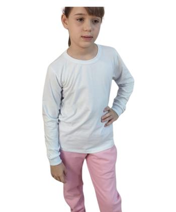 Imagem de Kit 10 Camiseta Básica infantil Menino e Menina Unisex Manga Longa 100% algodão