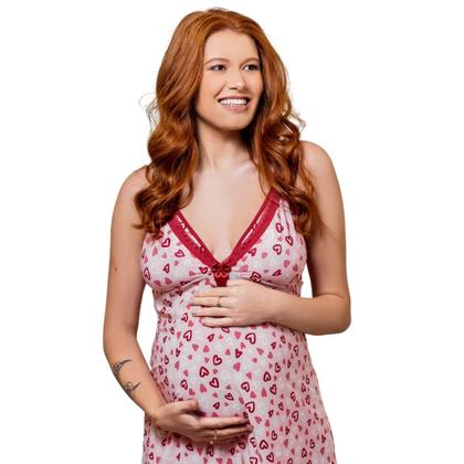 Imagem de Kit 10 Camisolas Amamentação WLS Modas Estampada Feminina Sem Bojo