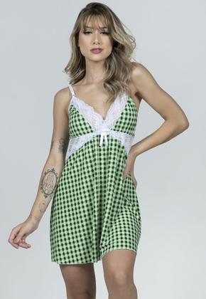 Imagem de Kit 10 Camisolas Feminina Alça Em Renda Estampada Dormir