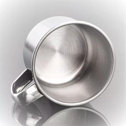 Imagem de Kit 10 Caneca Inox Pequena N.07 200Ml Café Leite Servir Luxo