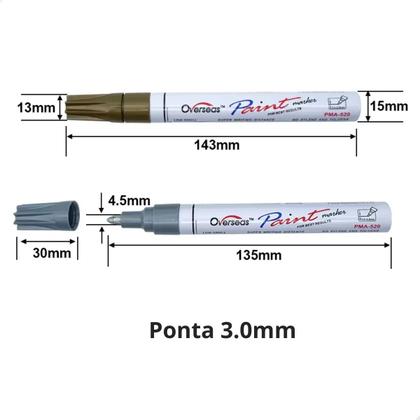 Imagem de Kit 10 Caneta Cirúrgica Marcadora Pele Alto Rendimento Overseas -