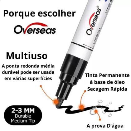 Imagem de Kit 10 Caneta Cirúrgica Marcadora Pele Alto Rendimento Overseas -