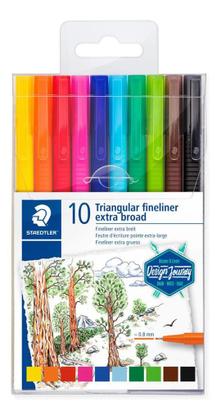 Imagem de Kit 10 Caneta Staedtler Triplus Broadliners Colorida 0.8mm