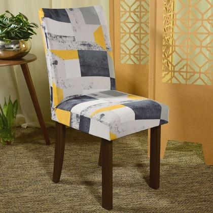 Imagem de Kit 10 Capa de Cadeira Jantar Spandex Mármore Cinza Premium