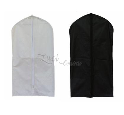 Imagem de Kit 10 Capa Vestido com Zíper 1,05 Para Ternos e Roupas Frente Pvc Cristal transparente e TNT