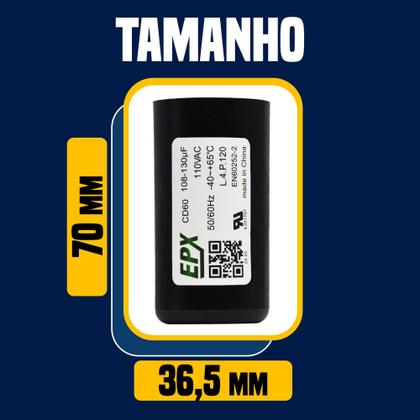 Imagem de kit 10 Capacitor Eletrolitico De Partida 108-130uF 110Vac EPX