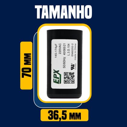 Imagem de kit 10 Capacitor Eletrolitico De Partida 145-174uF 220Vac EPX