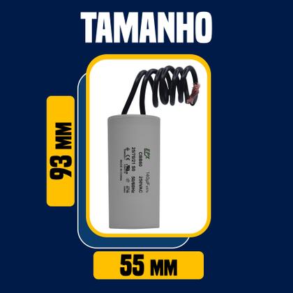 Imagem de Kit 10 Capacitor Permanente 140uF 250Vac EPX com Fio