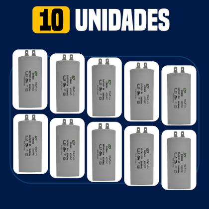 Imagem de Kit 10 Capacitor Permanente 55uF 440/450Vac EPX com Terminal Duplo