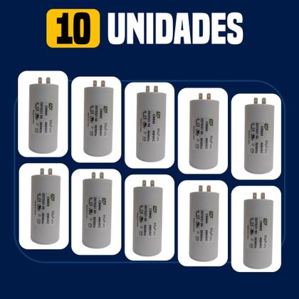 Imagem de Kit 10 Capacitor Permanente 60uF 440/450Vac EPX com Terminal Duplo