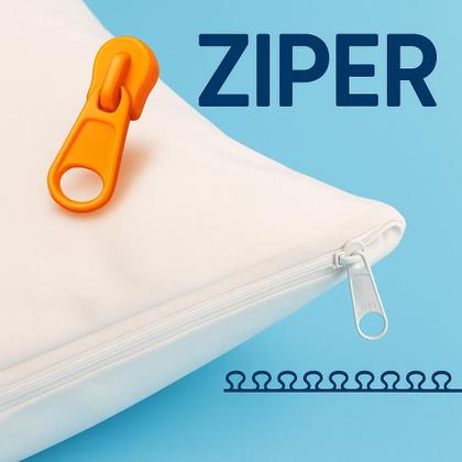 Imagem de Kit 10 Capas De Travesseiro Fronha Impermeável Silenciosa C/ Zíper Antialérgica Percal 200 Fios 100% Algodão