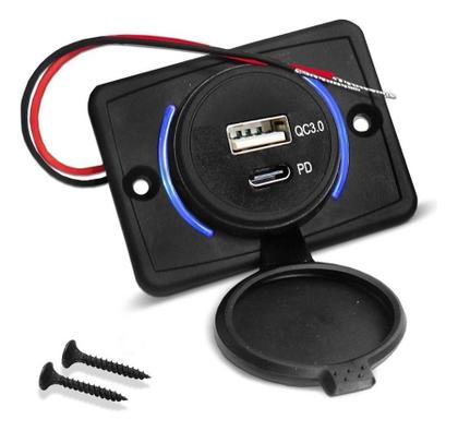 Imagem de Kit 10 Carregador de Celular Automotivo 1 USB + 1 USB Power C/ Moldura - RS-1113U BR