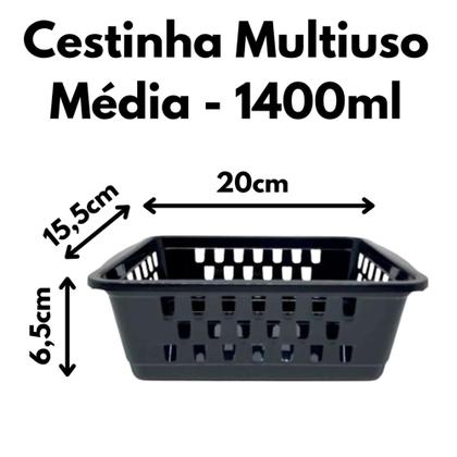 Imagem de Kit 10 Cestinha Organizadora 20x15,5cm Média, Cesto Multiuso Gaveta Banheiro Escrivaninha Prateleira