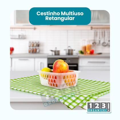 Imagem de Kit 10 Cesto Caixa Organizador Multiuso Pequeno Transparente 16x12x6Cm