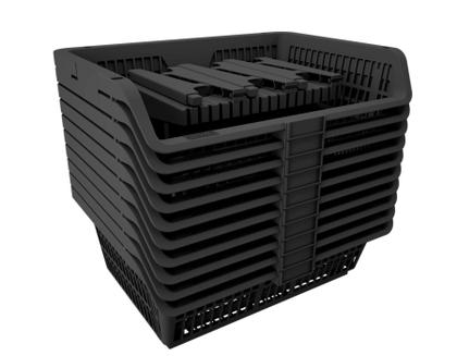 Imagem de Kit 10 Cesto Empilhavel Expositor Organizador Plástico Preto