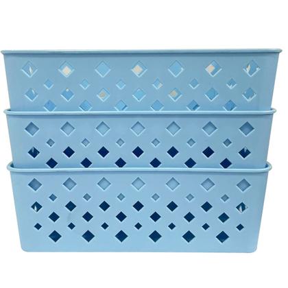 Imagem de Kit 10 Cesto Multiuso Organizador Premium Azul 123Organizei