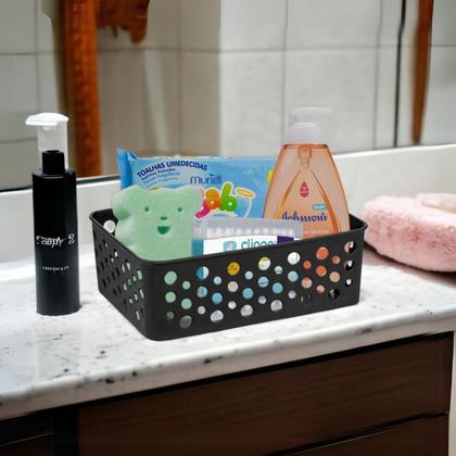 Imagem de Kit 10 Cestos Organizador Compacto Prático Design Pequeno Decorativo Gaveta Empilhável Multiuso