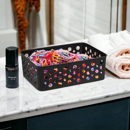 Imagem de Kit 10 Cestos Organizador Compacto Prático Design Pequeno Decorativo Gaveta Empilhável Multiuso