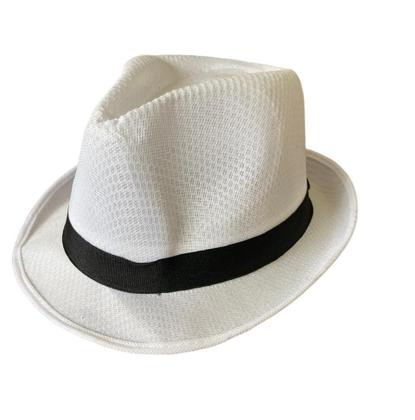 Imagem de Kit 10 Chapéus Malandro De Tecido Branco Com Faixa Preto